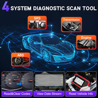 LAUNCH X431 CRP129i V2.0 OBD2 Scanner Car Diagnostic Tools ABS SRS Engine AT 4 System Scanner + 12 Reset Free Update