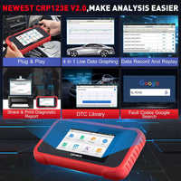 LAUNCH X431 CRP123E V2.0 OBD2 Scanner Car Diagnostic Tools ABS SRS Engine AT 4 System Scanner + 7 Reset Free Update