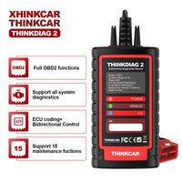 (1 Years Free Update)THINKCAR ThinkDiag 2 Full System Bluetooth Scan Tool For iOS & Android CAN-FD Bi-directional & ECU Coding OBD2 Scanner With 15+ Reset Functions