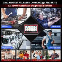 2024 LAUNCH X431 PRO Elite Launch Diagnostic Tool, Bi-Directional, ECU Online Coding, Full System, 37+ Resets Services, CANFD DOIP, FCA