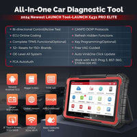 2024 LAUNCH X431 PRO Elite Launch Diagnostic Tool, Bi-Directional, ECU Online Coding, Full System, 37+ Resets Services, CANFD DOIP, FCA