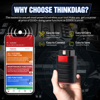 2024 Thinkdiag Bluetooth Bi-directional & Ecu Coding Full System OBD2 Scanner Diagnostic Tool {one year free update}