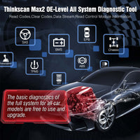 THINKCAR Thinkscan Max 2 CAN-FD Free Update Code Reader Full Systems Bluetooth OBD2 Scanner With 28 Reset